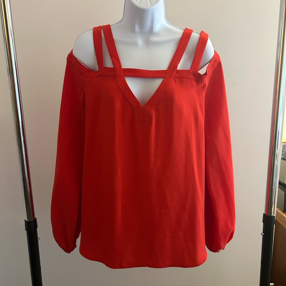 Vintage BCBGMaxAzria Bold Red Strappy Blouse